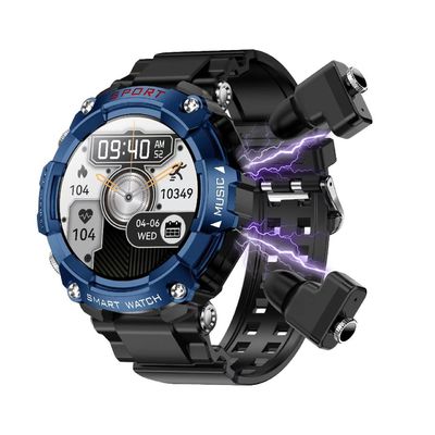 T96 ساعت هوشمند با هدفون BT تماس با موسيقي پخش کننده خواب کنترل فشار خون